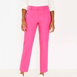 NWT LOFT Riviera Slim Pants in Doubleweave Ultra Magenta Size 8